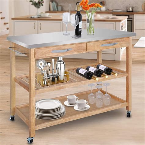 stainless steel cabinet kitchen cart|rolling stainless metal cart kitchen.